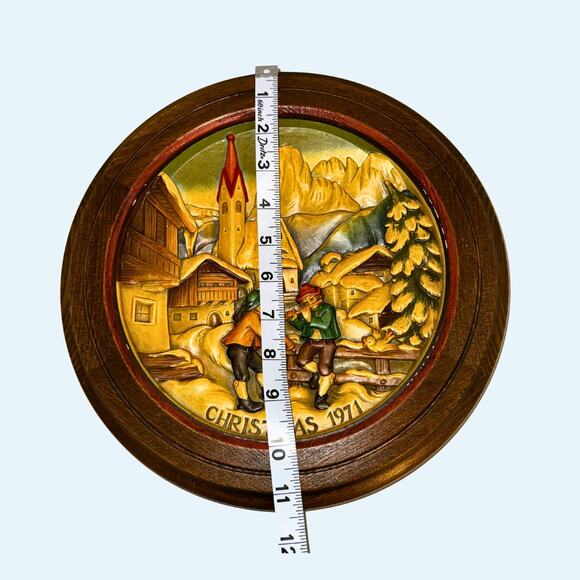 ANRI Christmas 1971 Wall Plaque • St. Jakob in Gröden • Alpine Village Art - Picture 5 of 5